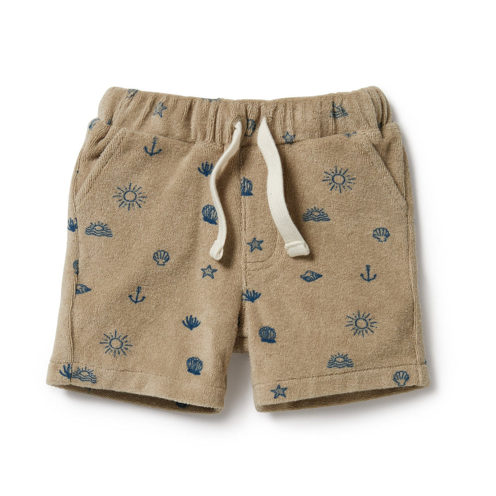 Wilson & Frenchy Organic Terry Shorts with stars and anchors on it.