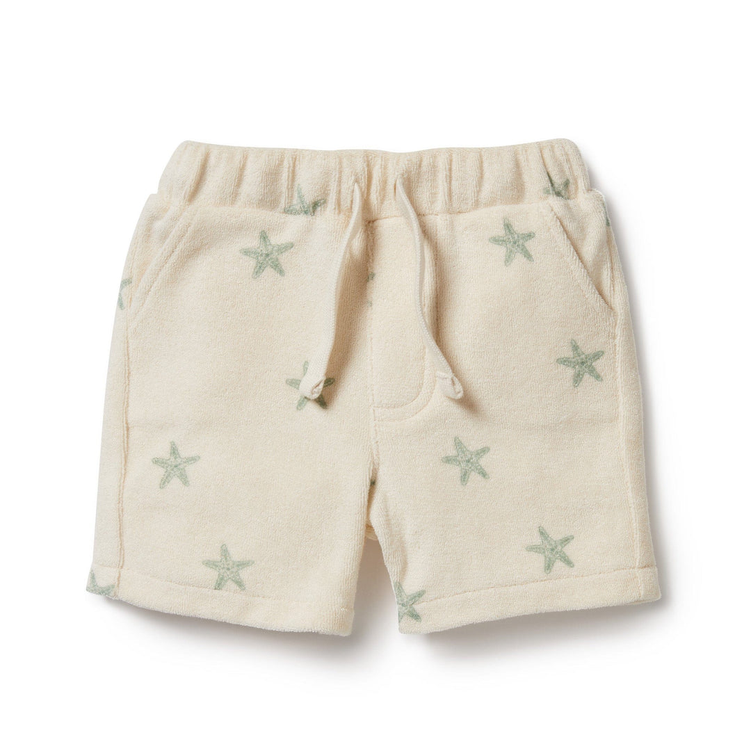 Wilson & Frenchy Organic Terry Shorts (Multiple Variants) for babies with stars print.