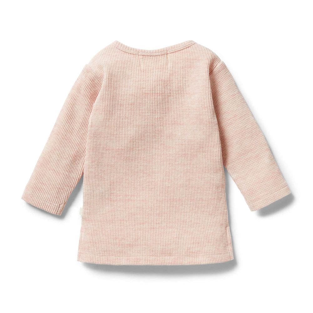 Peony Fleck / 0-3 Months Wilson & Frenchy Organic Waffle Henley Top - DAMAGED - 0-3 MONTHS - Naked Baby Eco Boutique