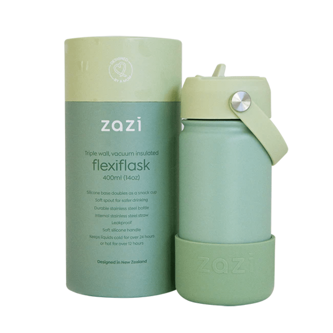 Zazi-Flexiflask-Drink-Bottle-400ml-Moss-Naked-Baby-Eco-Boutique