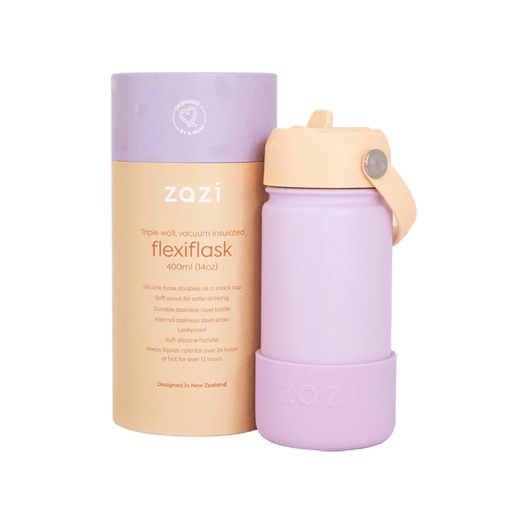 Zazi-Flexiflask-Drink-Bottle-400ml-Peach-Sherbert-Naked-Baby-Eco-Boutique