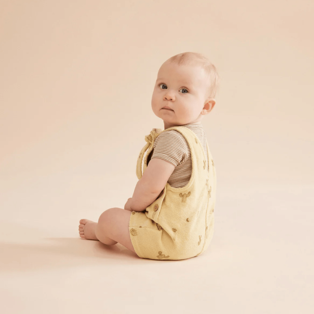 Adorable-Baby-Wearing-Wilson-and-Frenchy-Organic-Rib-Stripe-Henely-Onesie-Leaf-Stripe-Naked-Baby-Eco-Boutique