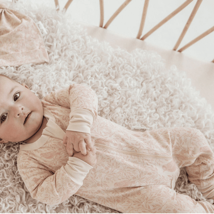 Adroable-Baby-Wearing-Aster-and-Oak-Organic-Cotton-Long-Sleeved-Zip-Romper-Song-Bird-Naked-Baby-Eco-Boutique