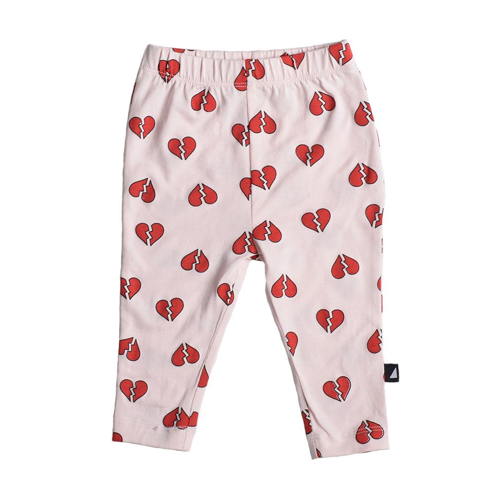 High quality, Anarkid Organic Cotton Pink Heartbreaker Leggings with hearts on them.