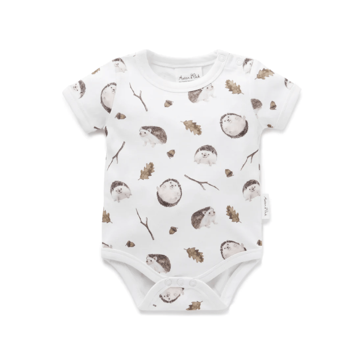 Hedgehog / Newborn Aster & Oak Organic Cotton Onesie (Multiple Variants) - Naked Baby Eco Boutique