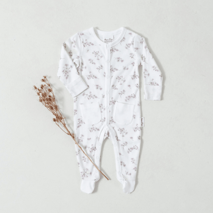 Aster-And-Oak-Organic-Cotton-Baby-Pyjamas-Aster-Flatlay-Naked-Baby-Eco-Boutique