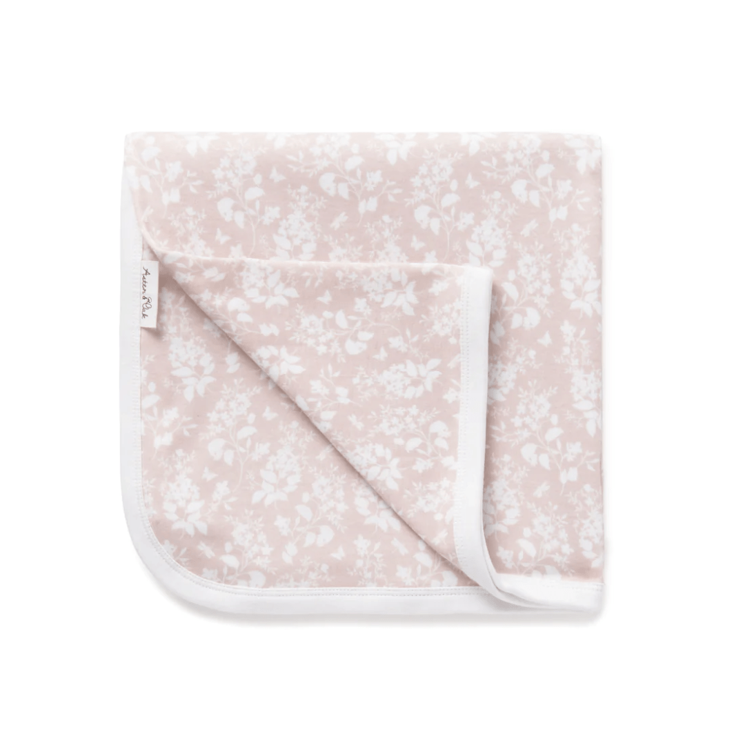Pink Floral Aster & Oak Organic Cotton Baby Swaddle Wrap (Multiple Variants) - Naked Baby Eco Boutique