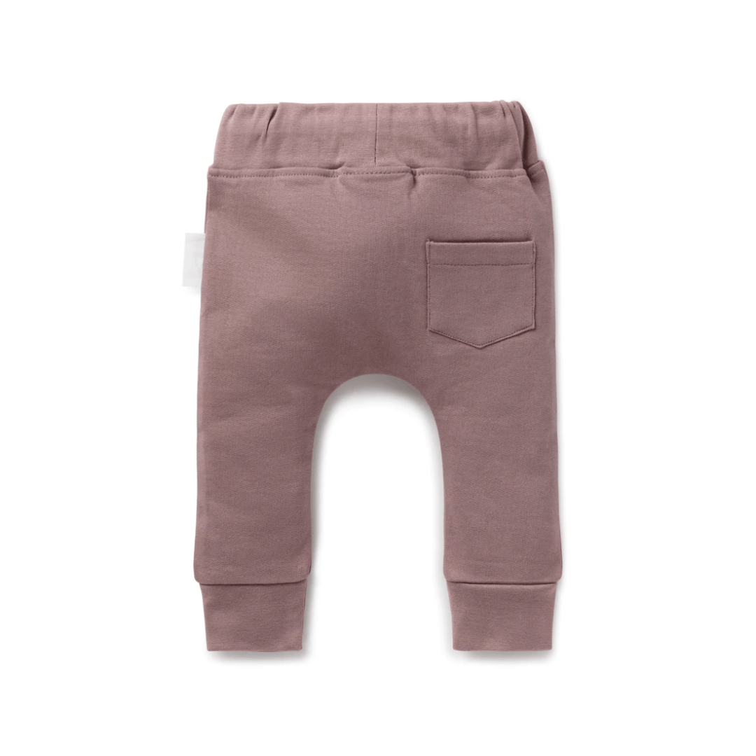 Aster-And-Oak-Organic-Cotton-Jogger-Pants-Berry-Back-Of-Pants-Naked-Baby-Eco-Boutique