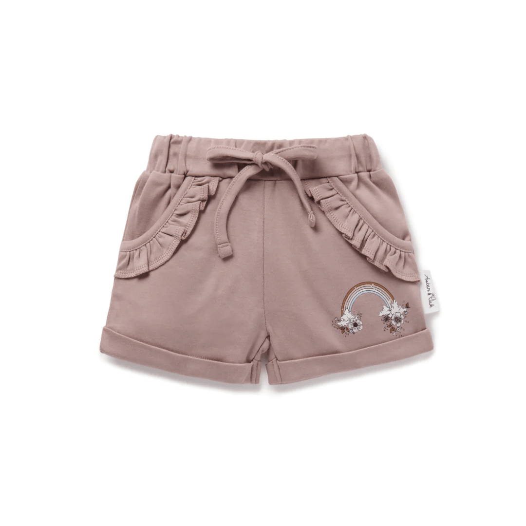 Rainbow / 0-3 Months Aster & Oak Organic Cotton Ruffle Shorts (Multiple Variants) - Naked Baby Eco Boutique
