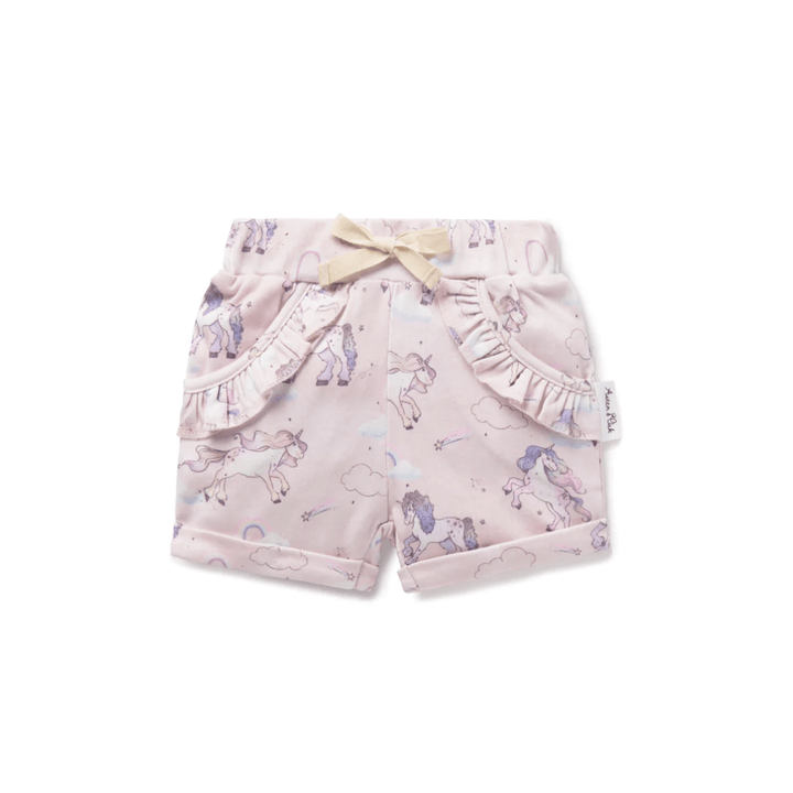 Unicorn / 0-3 Months Aster & Oak Organic Cotton Ruffle Shorts (Multiple Variants) - Naked Baby Eco Boutique