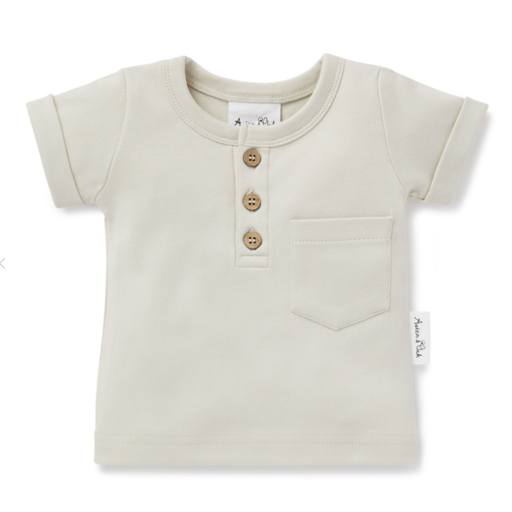 Aster & Oak Organic Birch Henley Tee - Naked Baby Eco Boutique