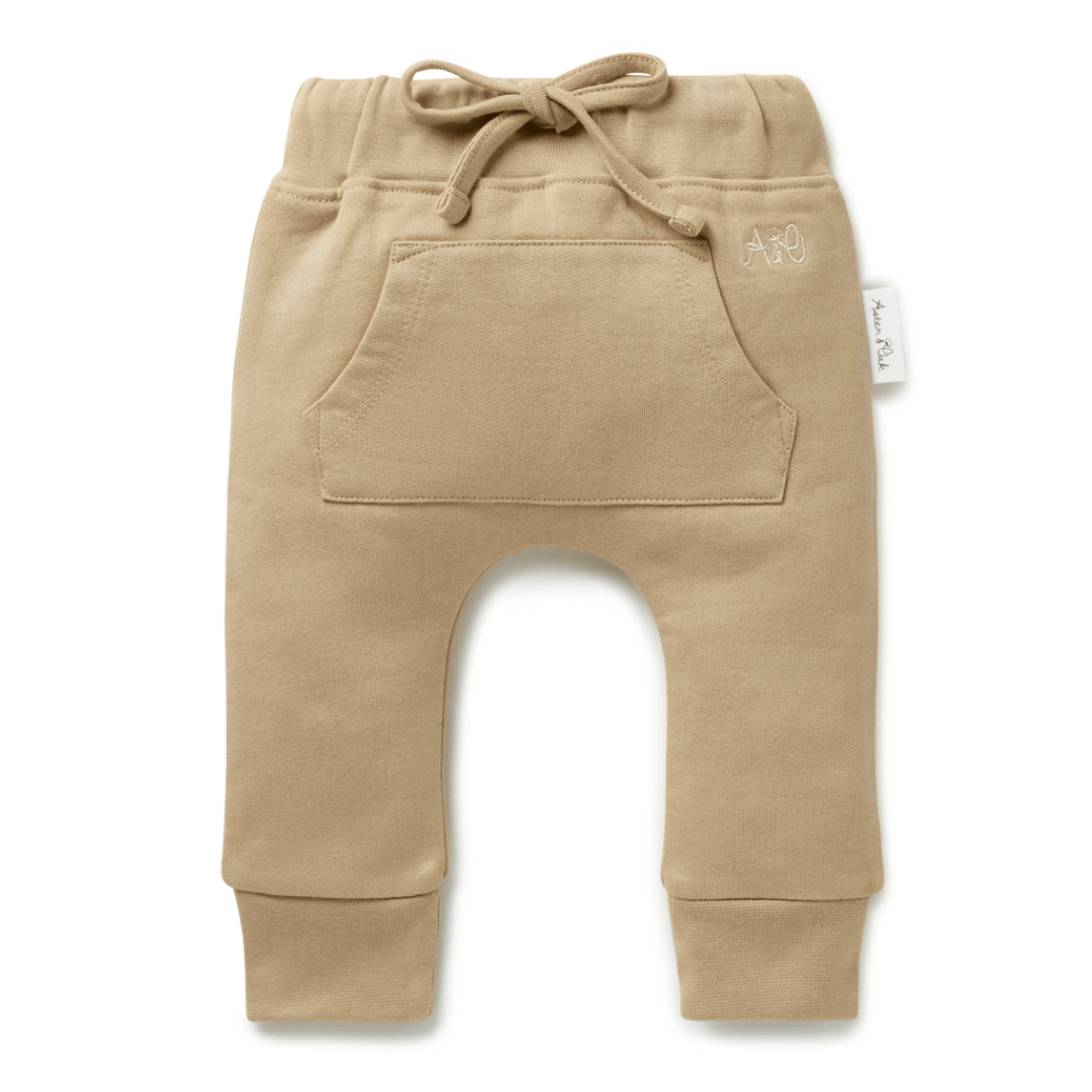 Taupe / 0-3 Months Aster & Oak Organic Cotton Jogger Pants (Multiple Variants) - Naked Baby Eco Boutique