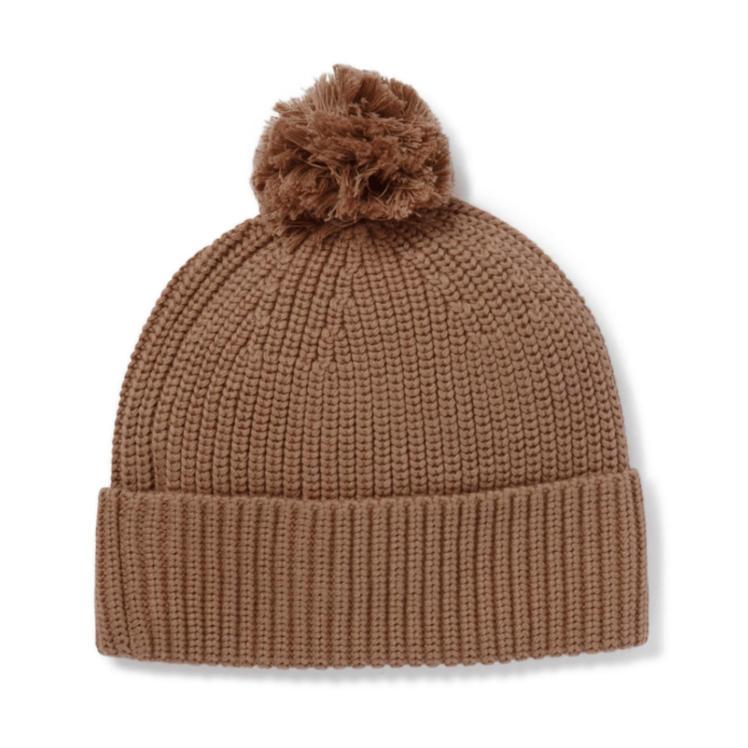 Aster-and-Oak-Organic-Cotton-Pom-Pom-Beanie-Umber-Naked-Baby-Eco-Boutique