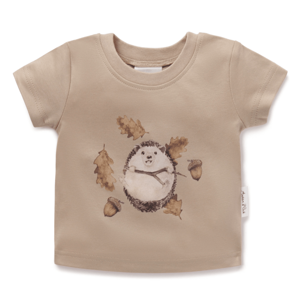 Hedgehog / 3-6 Months Aster & Oak Organic Cotton Print Tee (Multiple Variants) - Naked Baby Eco Boutique