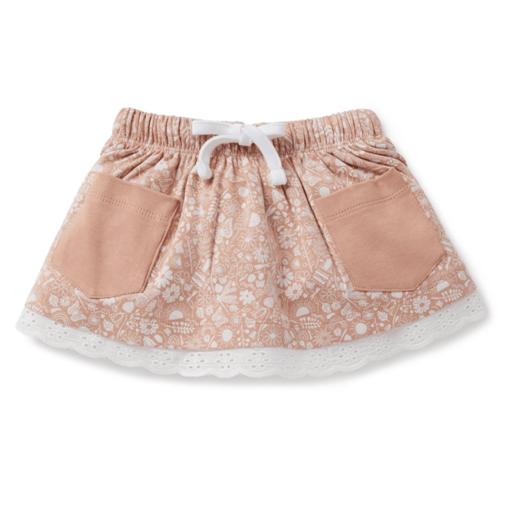 Aster & Oak Organic Ditzy Floral Pocket Skirt - Naked Baby Eco Boutique