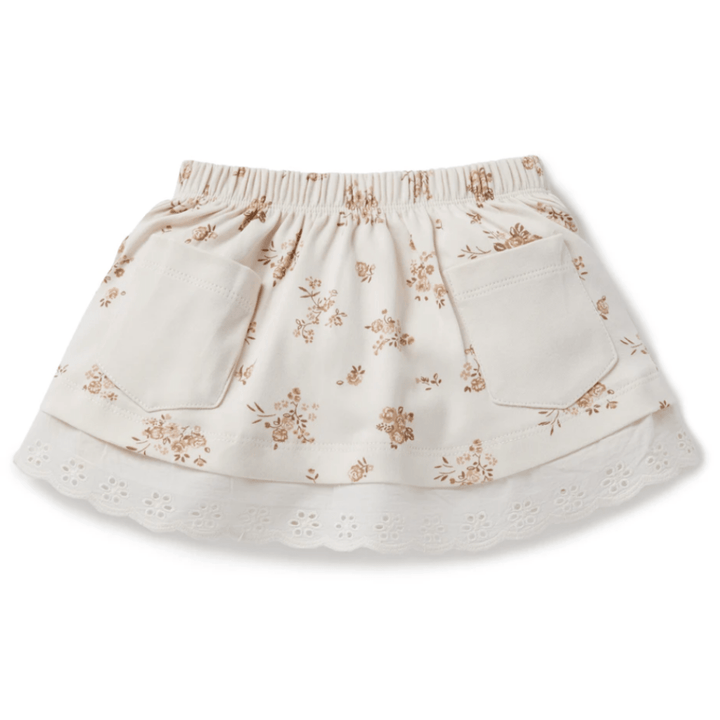 Aster & Oak Organic Posy Floral Pocket Skirt - Naked Baby Eco Boutique