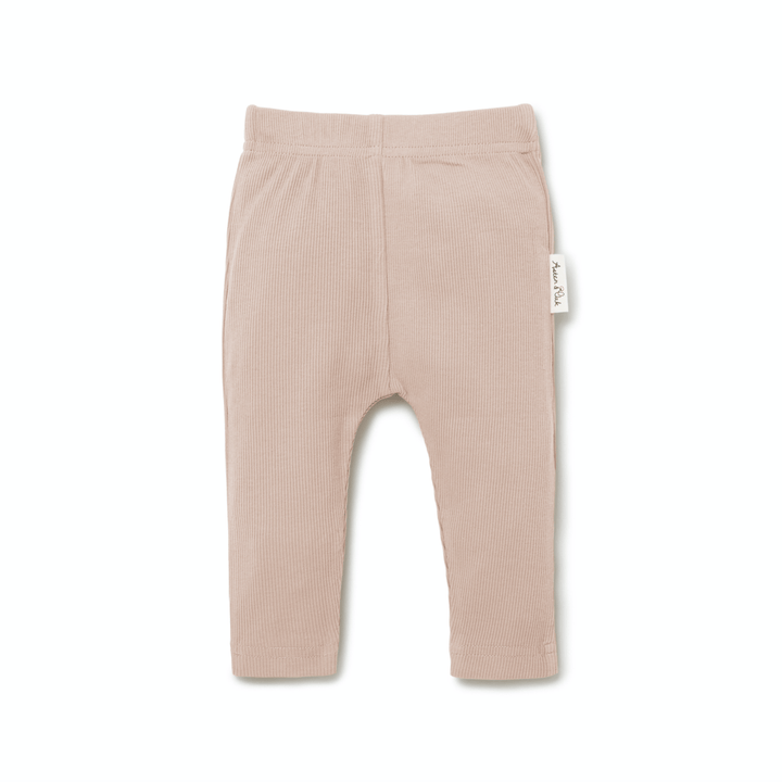 Cameo Rose / 0-3 Months (000) Aster & Oak Organic Rib Leggings (Multiple Variants) - Naked Baby Eco Boutique