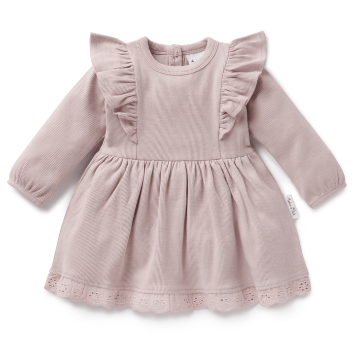 Aster-and-Oak-Organic-Rib-Ruffle-Dress-Violet-Naked-Baby-Eco-Boutique