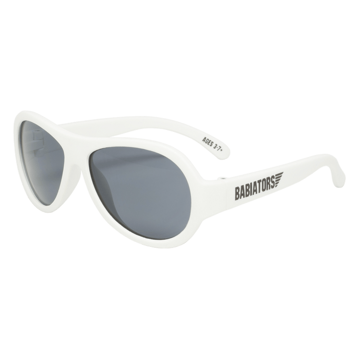 Wicked White / Junior (0 - 2 Years) Original Babiators Baby & Kids Sunglasses (Multiple Variants) - Naked Baby Eco Boutique