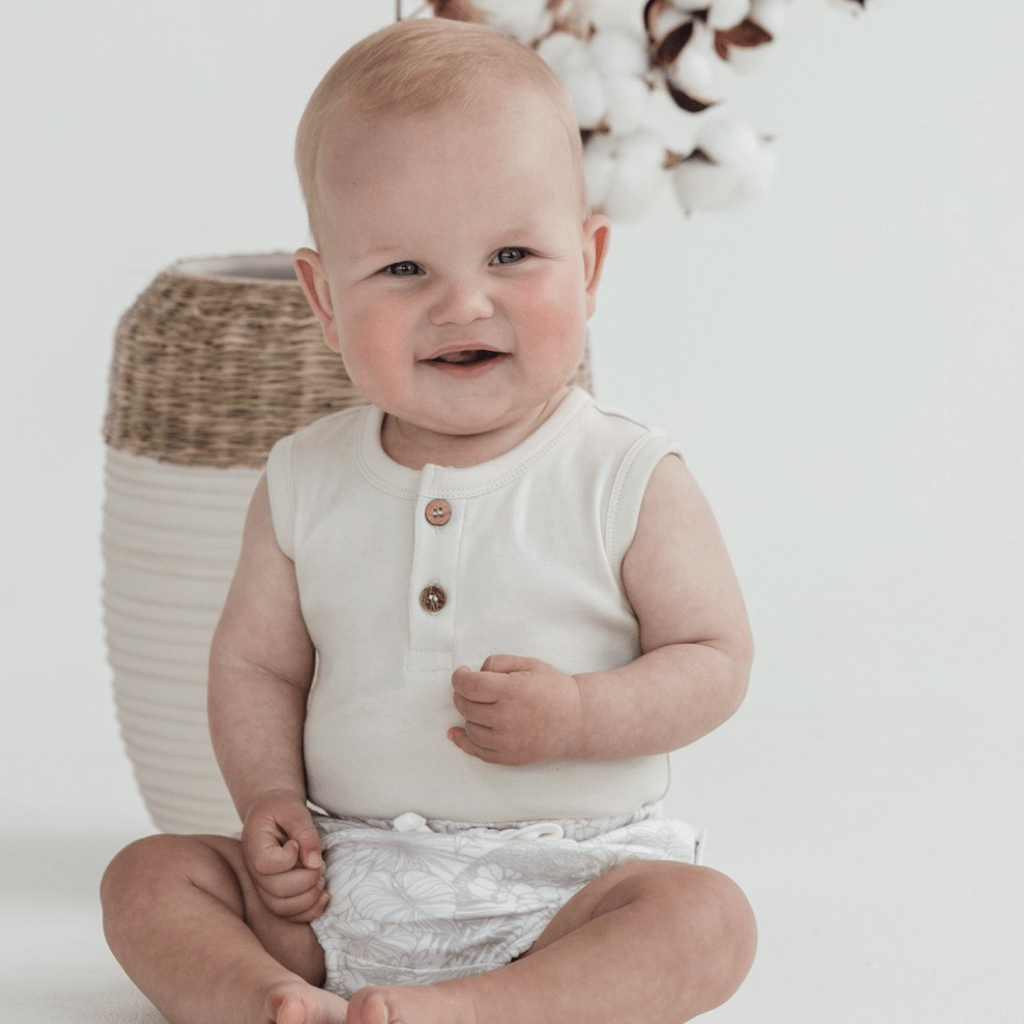 Baby-Sitting-Wearing-Aster-and-Oak-Organic-Birch-Singlet-Onesie-Naked-Baby-Eco-Boutique