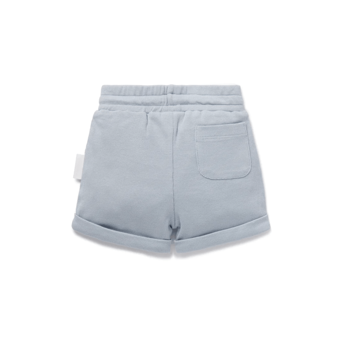 Back-Of-Aster-And-Oak-Organic-Cotton-Rib-Pocket-Shorts-Zen-Blue-Naked-Baby-Eco-Boutique