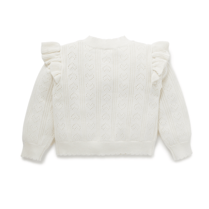 Back-Of-Aster-And-Oak-Organic-Ruffle-Knit-Cardigan-Off-White-Naked-baby-Eco-Boutique