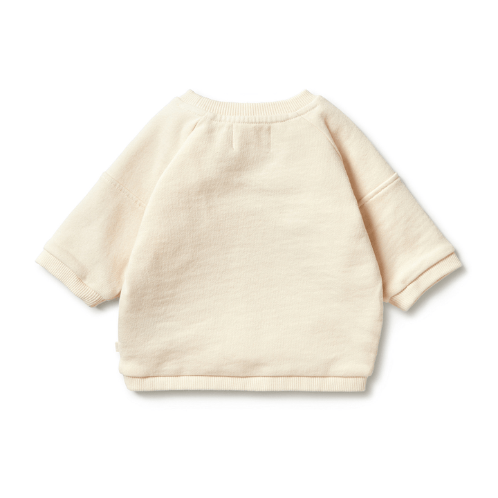 Back-Of-WIlson-And-Frenchy-Organic-Terry-Spliced-Sweat-Top-Eggnog-Naked-Baby-Eco-Boutique