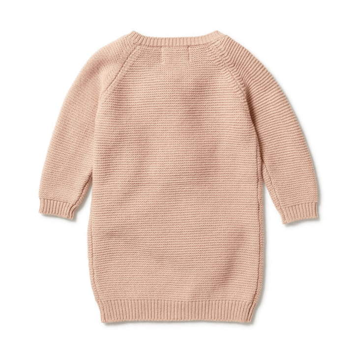 Back-Of-Wilson-And-Frenchy-Knitted-Cable-Dress-Rose-Naked-Baby-Eco-Boutique