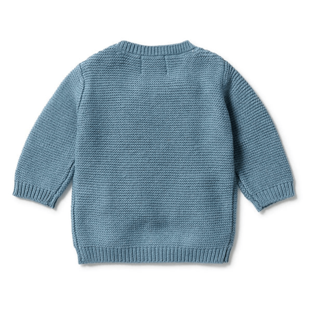 Back-Of-Wilson-And-Frenchy-Knitted-Cable-Jumper-Bluestone-Naked-Baby-Eco-Boutique
