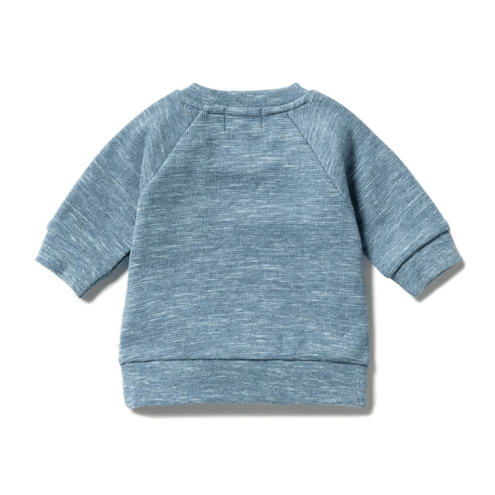 Back-Of-Wilson-And-Frenchy-Organic-Waffle-Sweat-Top-Bluestone-Naked-Baby-Eco-Boutique