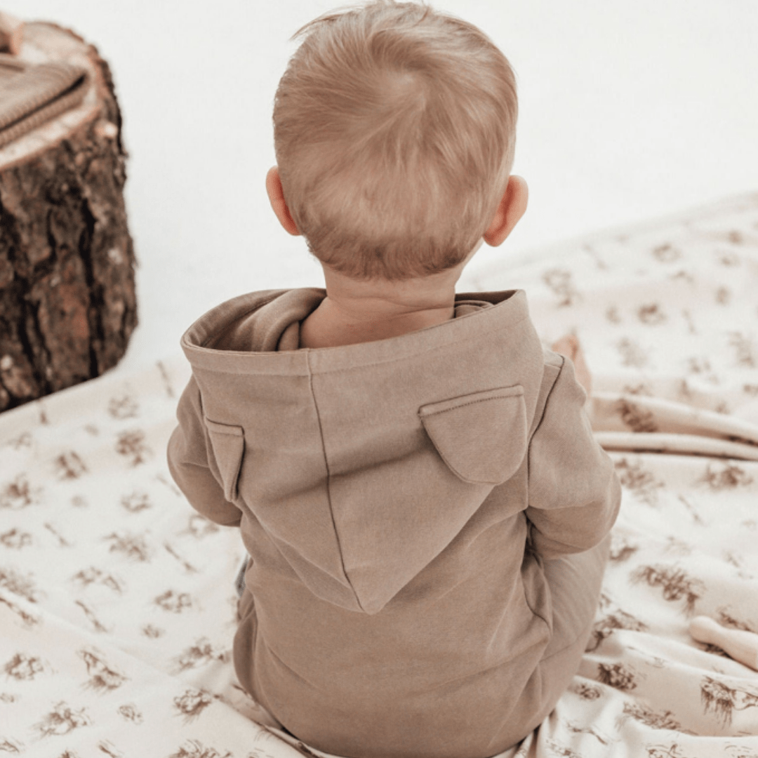 Back-View-Of-Aster-And-Oak-Organic-Cotton-Bear-Romper-Timber-Naked-Baby-Eco-Boutique