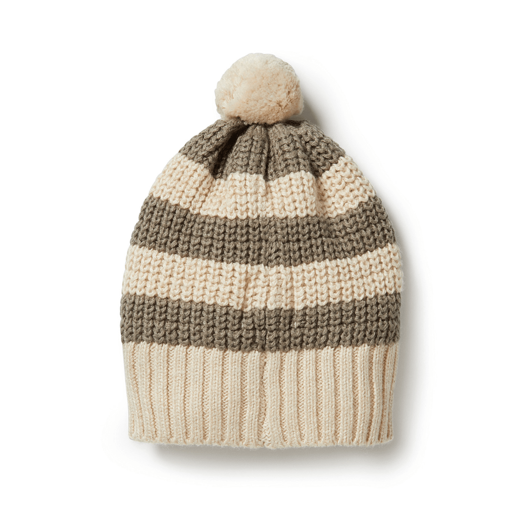 Back-View-Wilson-and-Frenchy-Knitted-Stripe-Hat-Dark-Ivy-Naked-Baby-Eco-Boutique