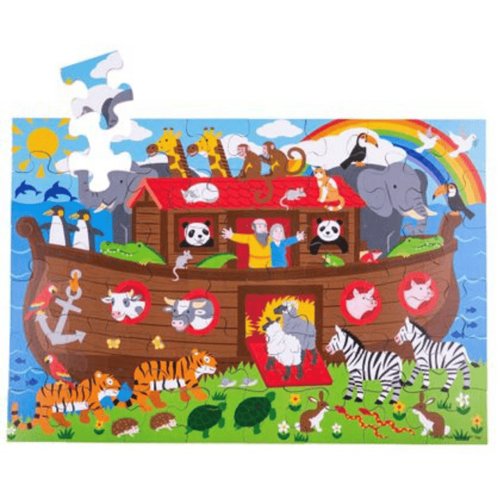 Noah's Ark BigJigs 48-Piece Wooden Floor Puzzle (Multiple Variants) - Naked Baby Eco Boutique