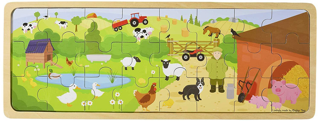 On the Farm BigJigs Scenic Wooden Puzzle (Multiple Variants) - Naked Baby Eco Boutique