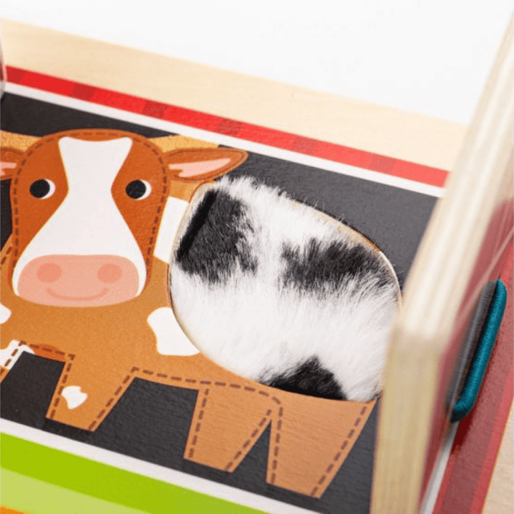 Bigjigs-Wooden-On-The-Farm-Sensory-Board-Board-Open-Showing-Furry-Cow-Naked-Baby-Eco-Boutique