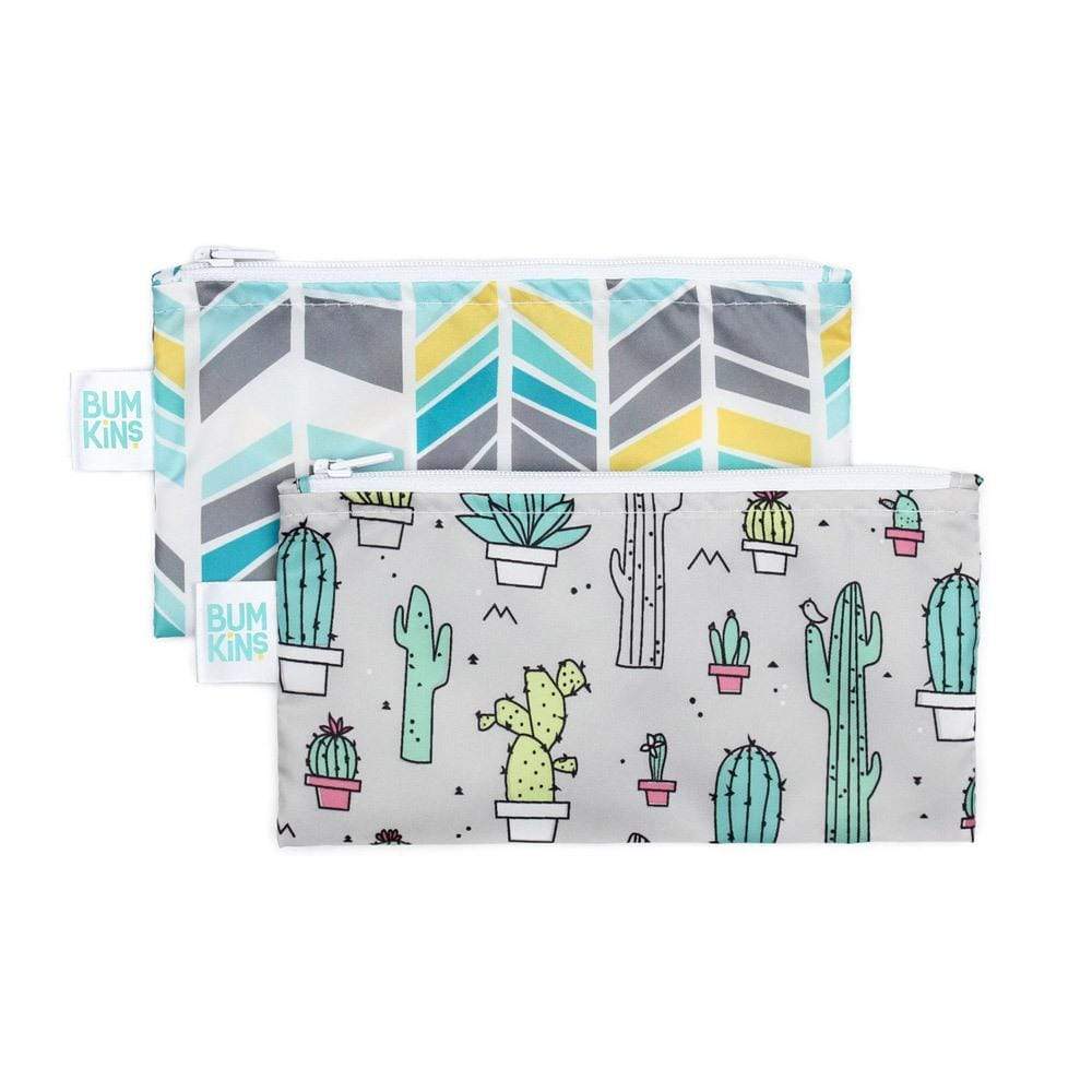Quill/Cacti Bumkins Small Reusable Snack Bags (2-Pack) - Multiple Styles - Naked Baby Eco Boutique