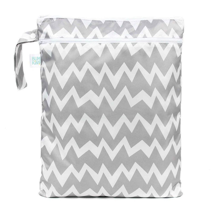 Grey Chevron Bumkins Wet Bags (Multiple Variants) - Naked Baby Eco Boutique
