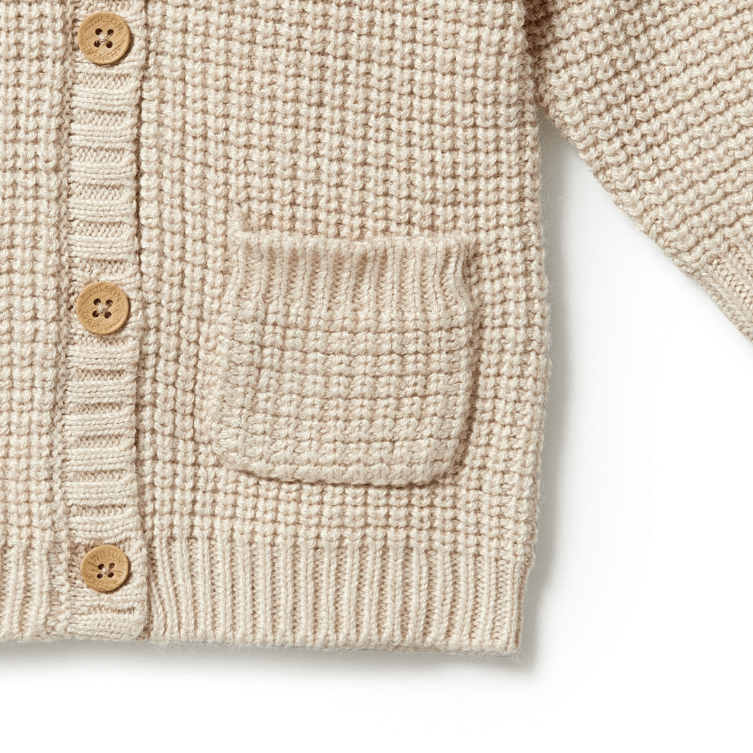 Close-Up-Of-Buttons-Of-Wilson-And-Frenchy-Knitted-Button-Cardigan-Oatmeal-Melange-Naked-Baby-Eco-Boutique