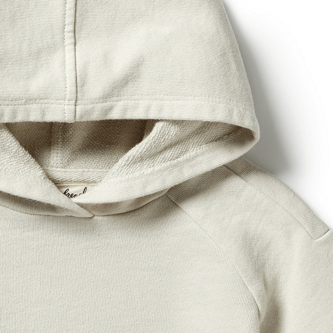 Close-Up-Of-Wilson-And-Frenchy-Organic-Terry-Hooded-Sweat-Top-Birch-Naked-Baby-Eco-Boutique