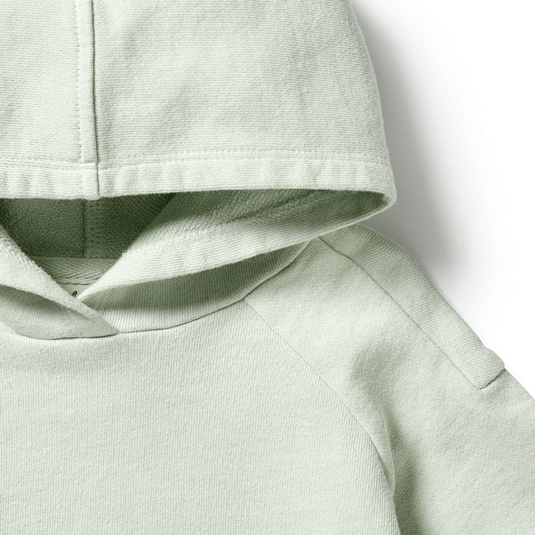 Close-Up-Of-Wilson-And-Frenchy-Organic-Terry-Hooded-Sweat-Top-Lily-Naked-Baby-Eco-Boutique