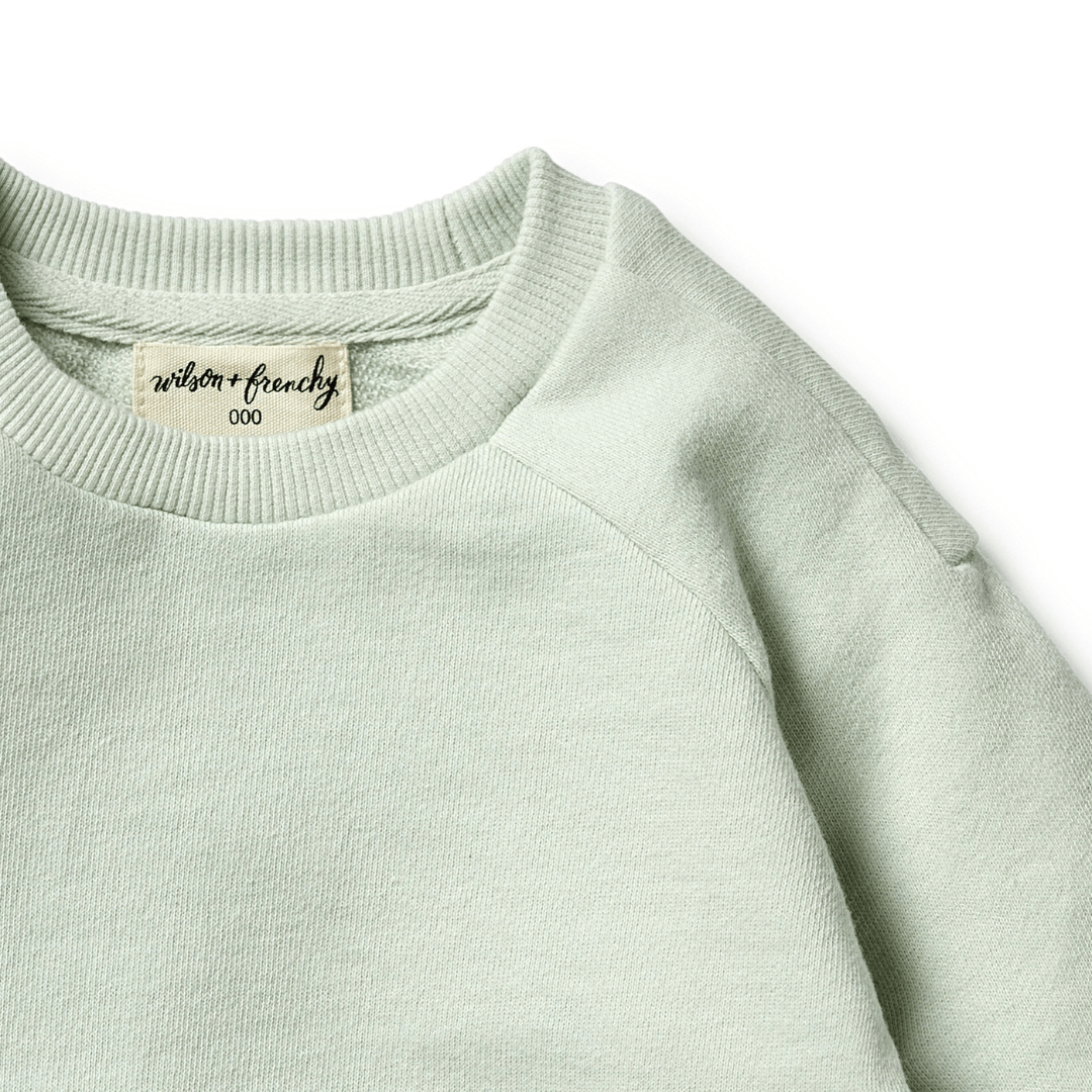 Close-Up-Of-Wilson-And-Frenchy-Organic-Terry-Sweat-Top-Lily-Naked-Baby-Eco-Boutique