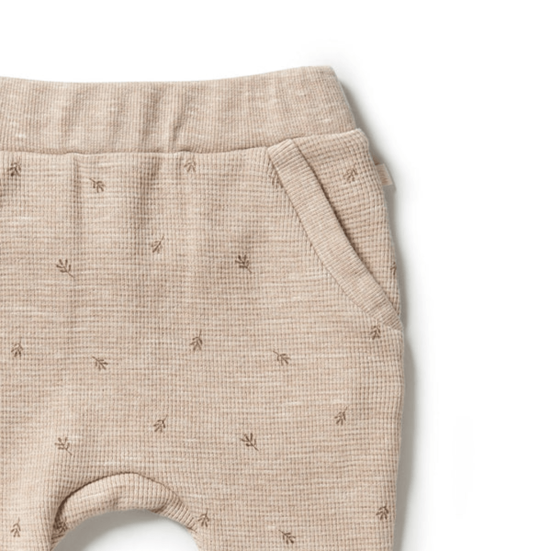 Close-Up-Of-Wilson-And-Frenchy-Organic-Waffle-Slouch-Pants-Leaf-Naked-Baby-Eco-Boutique