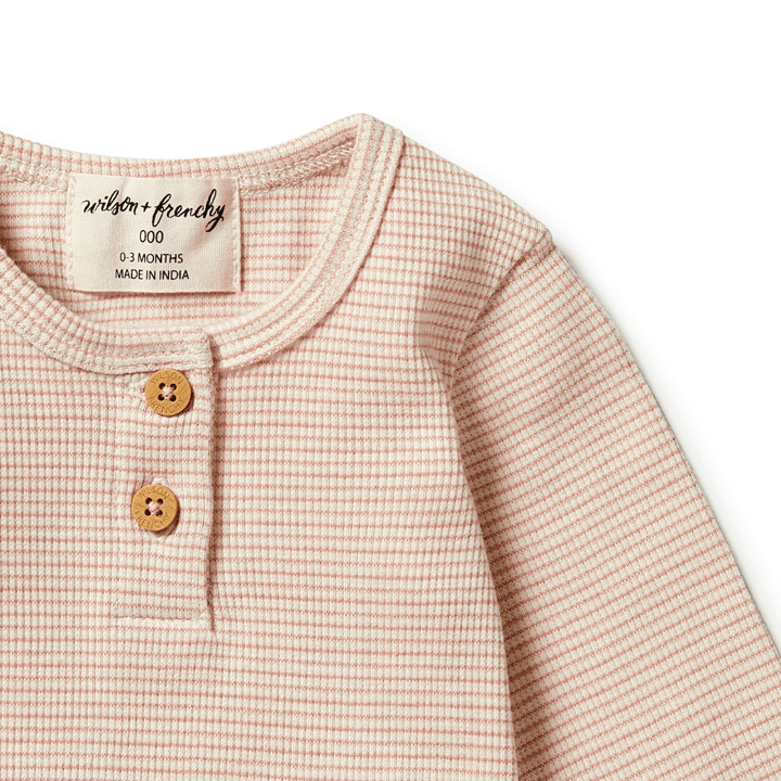 Close-Up-Of-Wilson-And-Frenchy-Organic-Stripe-Rib-Henley-Top-Rose-Naked-Baby-Eco-Boutique