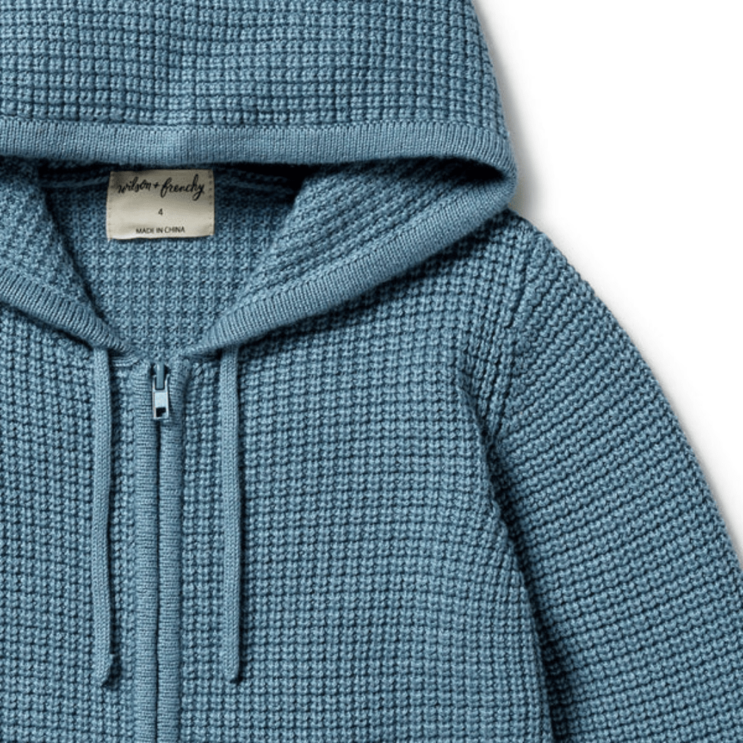 Close-Up-Of-Zip-Wilson-And-Frenchy-Knitted-Zipped-Jacket-Bluestone-Naked-Baby-Eco-Boutique