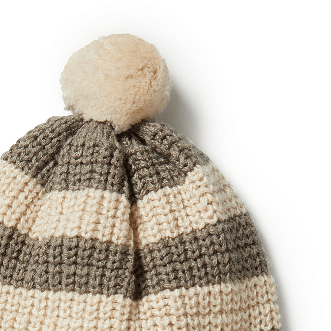 Close-Up-of-Wilson-and-Frenchy-Knitted-Stripe-Hat-Dark-Ivy-Naked-Baby-Eco-Boutique