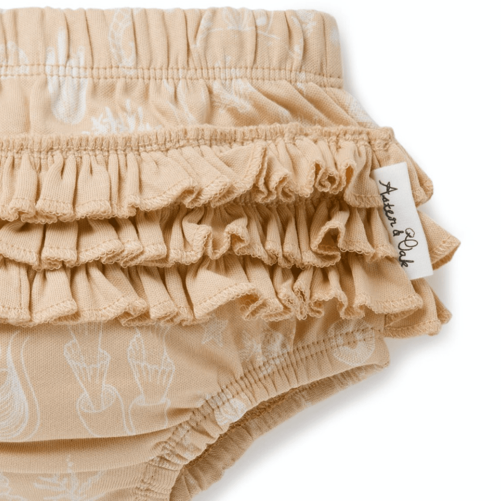 Aster & Oak Organic Mermaid Ruffle Bloomers - Naked Baby Eco Boutique