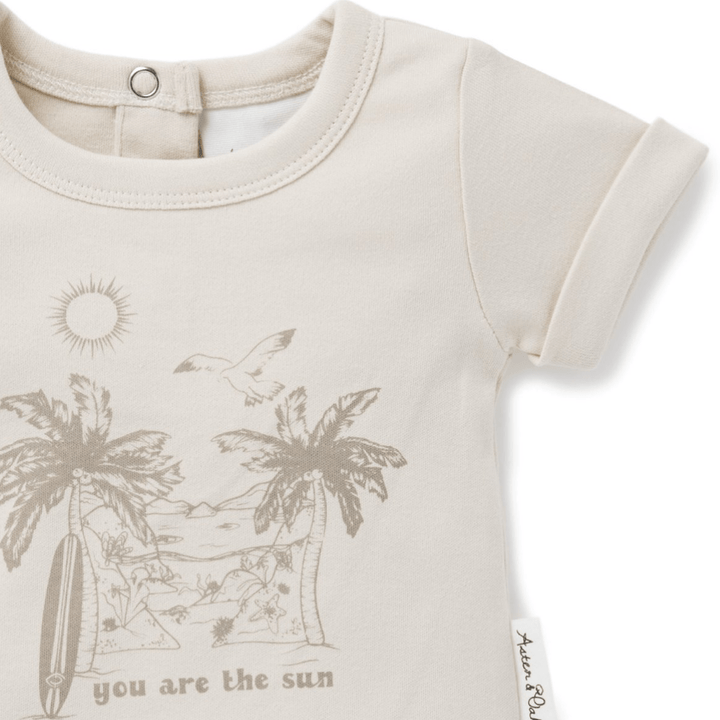 Close-up-of-Aster-and-Oak-Organic-You-Are-the-Sun-Tee-Naked-Baby-Eco-Boutique
