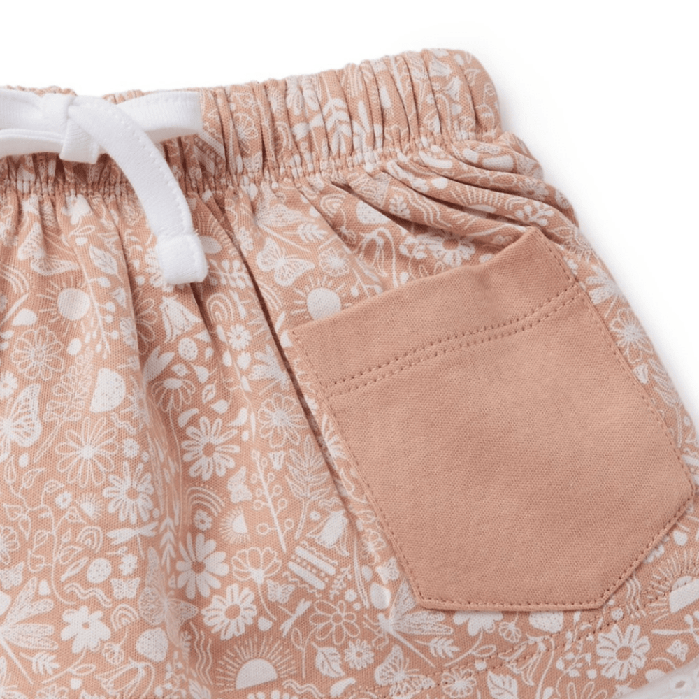 Aster & Oak Organic Ditzy Floral Pocket Skirt - Naked Baby Eco Boutique