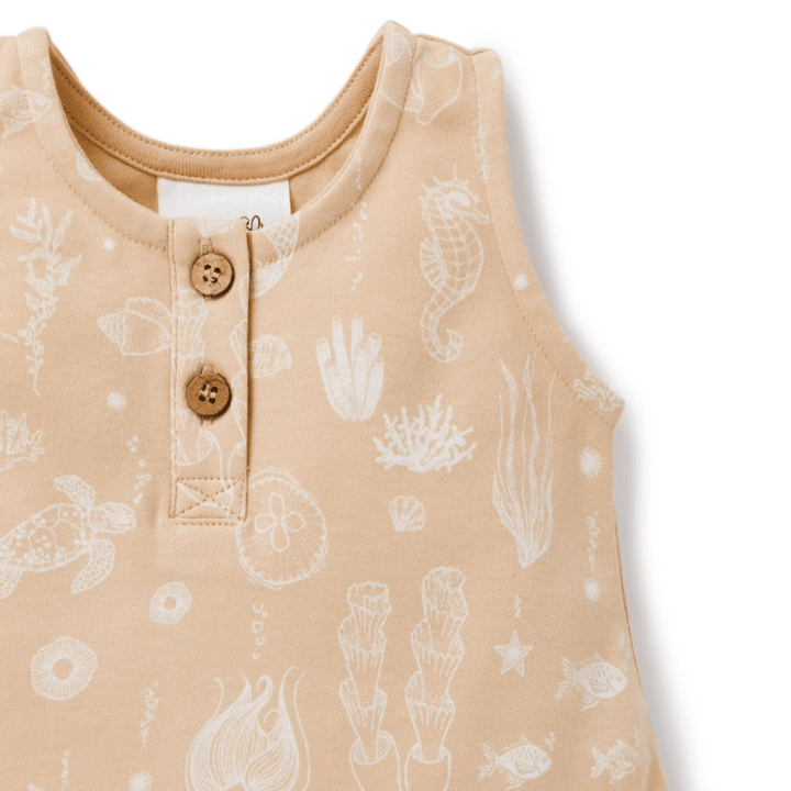 Aster & Oak Organic Mermaid Bubble Romper - Naked Baby Eco Boutique