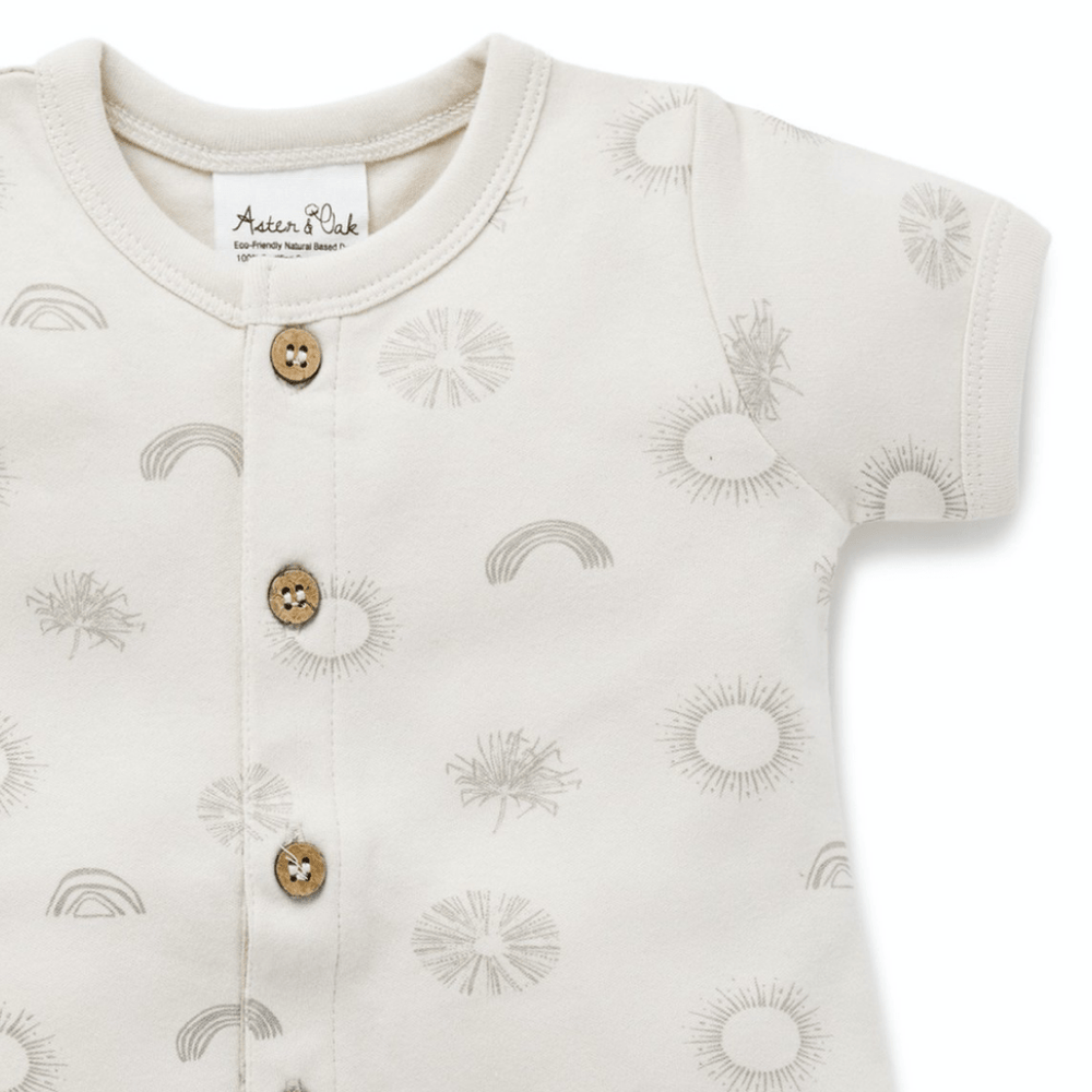Close-up-of-Top-of-Aster-and-Oak-Organic-Sunny-Daze-Button-Romper-Naked-Baby-Eco-Boutique